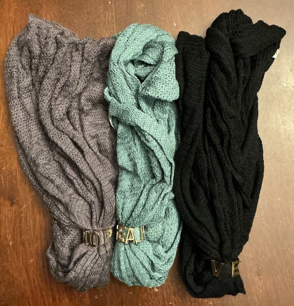 Infinity Scarf Lot of 3 Lightweight Knit Artsy Eclectic Boho Bohemian Nordstrom